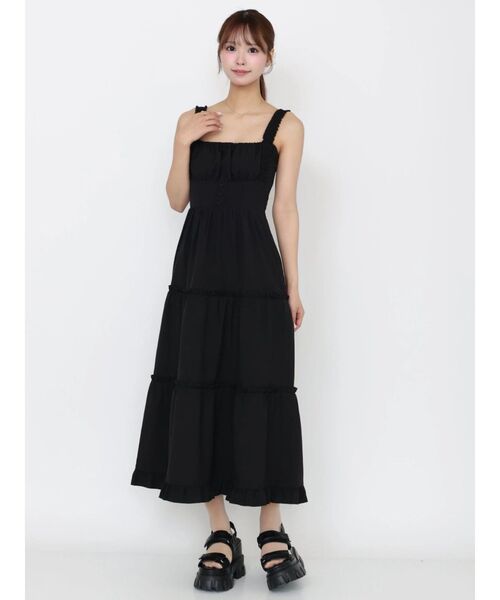 EATME(イートミー)の「コルセットライクティアードワンピース(ワンピース・レディース・レッド/ブラック/アイボリー・MEDIUM/SMALL)」の7枚目の写真