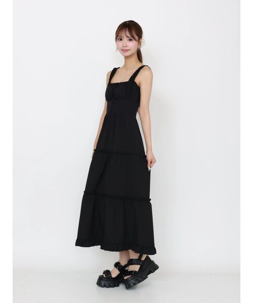 EATME(イートミー)の「コルセットライクティアードワンピース(ワンピース・レディース・レッド/ブラック/アイボリー・MEDIUM/SMALL)」の6枚目の写真