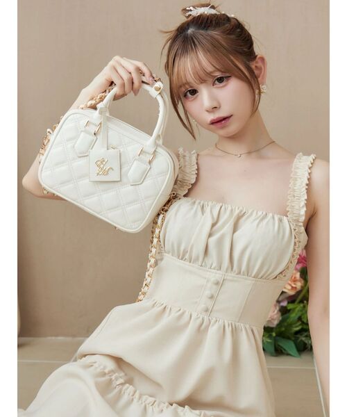 EATME(イートミー)の「コルセットライクティアードワンピース(ワンピース・レディース・レッド/ブラック/アイボリー・MEDIUM/SMALL)」の20枚目の写真