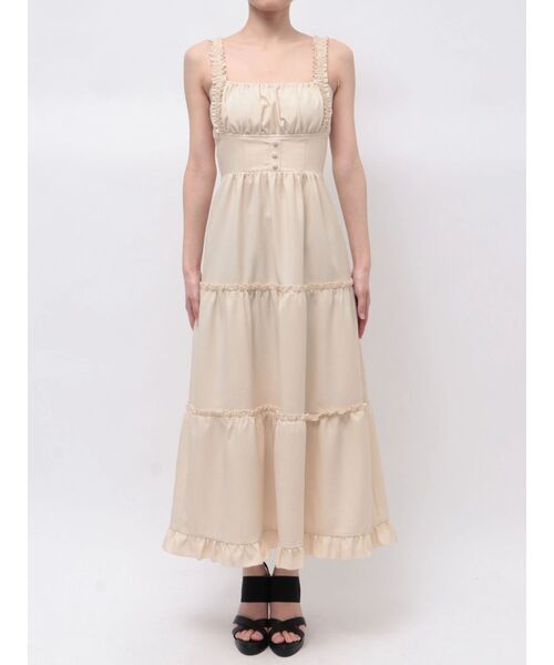 EATME(イートミー)の「コルセットライクティアードワンピース(ワンピース・レディース・レッド/ブラック/アイボリー・MEDIUM/SMALL)」の19枚目の写真