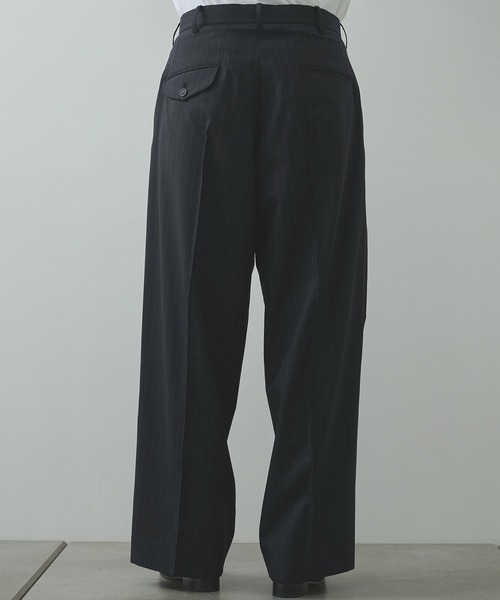 KHOKI(コッキ)の「【KHOKI/コッキ】Pleated Stripe Summer Wool Pants(スラックス・メンズ・ブラック/グレー/ベージュ・2/1)」の20枚目の写真