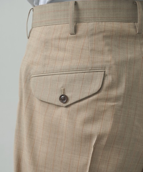 KHOKI(コッキ)の「【KHOKI/コッキ】Pleated Stripe Summer Wool Pants(スラックス・メンズ・ブラック/グレー/ベージュ・2/1)」の15枚目の写真