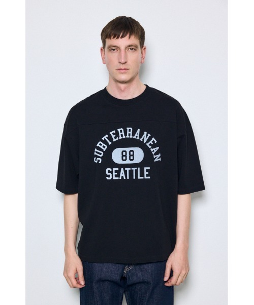 AZUL by moussy(アズールバイマウジー)の「No.88ナンバリングトップス(Tシャツ/カットソー・メンズ・ホワイト/グレー/ライトイエロー/ブラック・MEDIUM/SMALL/LARGE)」の12枚目の写真