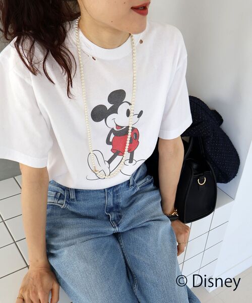 le.coeur blanc(ルクールブラン)の「GOOD ROCK SPEED ヴィンテージミッキーT(Tシャツ/カットソー・レディース・ホワイト/チャコールグレー・38)」の7枚目の写真