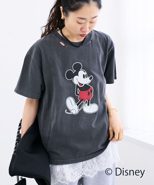 le.coeur blanc(ルクールブラン)の「GOOD ROCK SPEED ヴィンテージミッキーT(Tシャツ/カットソー・レディース・ホワイト/チャコールグレー・38)」の13枚目の写真