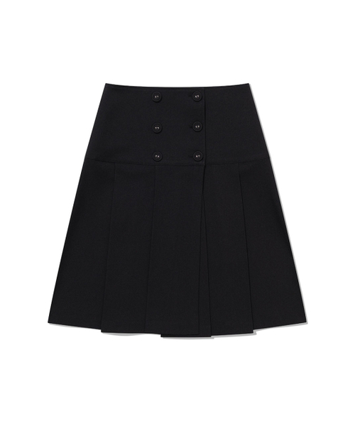 UGLY SHADOW（アグリーシャドウ）の「BUTTON DOUBLE PLEATED MIDI SKIRT(BLACK)（スカート・レディース・その他・MEDIUM/SMALL）」の3枚目の写真