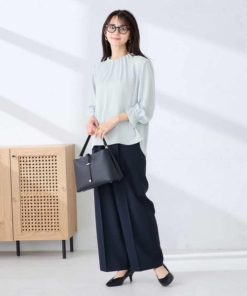 a.v.v(アーヴェヴェ)の「【洗える/UVカット】リネンライクストレッチワイドパンツ(その他パンツ・レディース・ベージュ/グレー/ネイビー・40/38/42/36/34)」の10枚目の写真