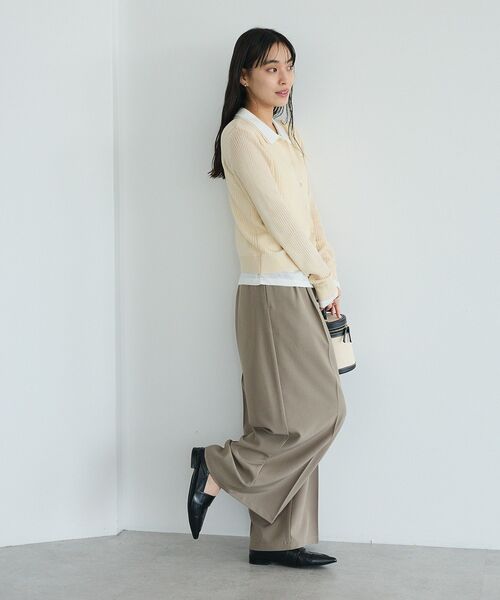 CRAFT STANDARD BOUTIQUE(クラフトスタンダードブティック)の「レイヤードポロ衿カーディガン(カーディガン/ボレロ・レディース・ライトグレー/アイボリー・FREE)」の9枚目の写真