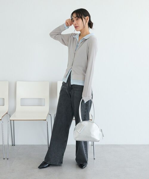 CRAFT STANDARD BOUTIQUE(クラフトスタンダードブティック)の「レイヤードポロ衿カーディガン(カーディガン/ボレロ・レディース・ライトグレー/アイボリー・FREE)」の16枚目の写真