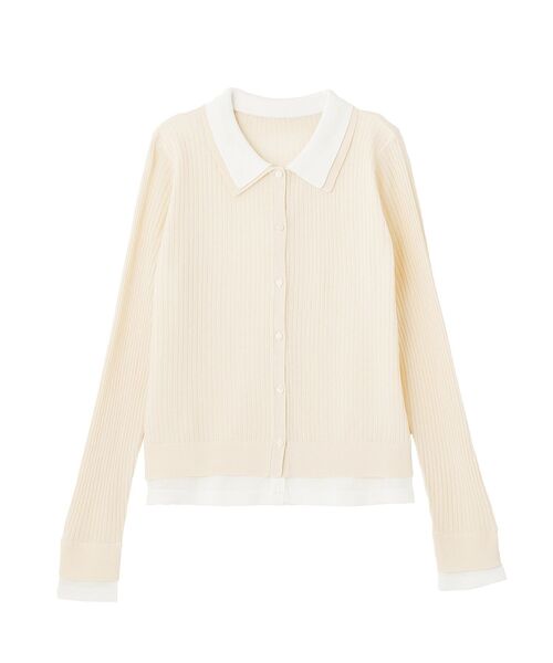 CRAFT STANDARD BOUTIQUE(クラフトスタンダードブティック)の「レイヤードポロ衿カーディガン(カーディガン/ボレロ・レディース・ライトグレー/アイボリー・FREE)」の22枚目の写真