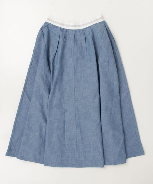 TOMMY HILFIGER（トミーヒルフィガー）の「シャンブレーミディスカート（スカート・レディース・ブルー・X-SMALL/XX-SMALL）」の2枚目の写真