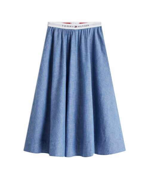 TOMMY HILFIGER(トミーヒルフィガー)の「シャンブレーミディスカート(スカート・レディース・ブルー・X-SMALL/XX-SMALL)」の4枚目の写真