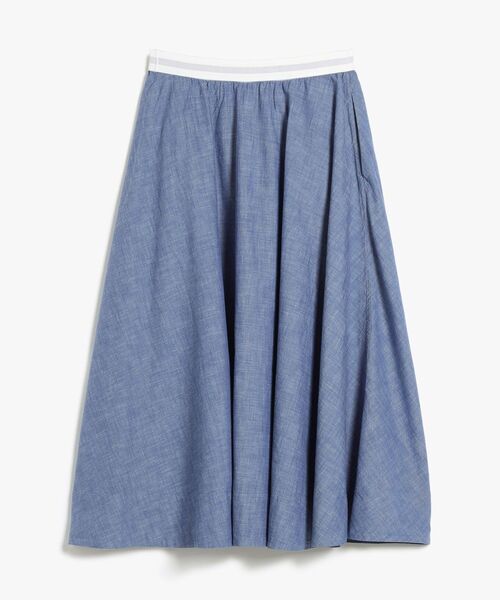 TOMMY HILFIGER(トミーヒルフィガー)の「シャンブレーミディスカート(スカート・レディース・ブルー・X-SMALL/XX-SMALL)」の6枚目の写真