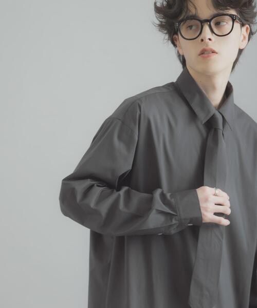 SENSE OF PLACE by URBAN RESEARCH（センスオブプレイスバイアーバンリサーチ）の「レギュラーカラーネクタイシャツ（シャツ/ブラウス・メンズ・チェック/ストライプ/チャコールグレー・MEDIUM/LARGE）」の5枚目の写真