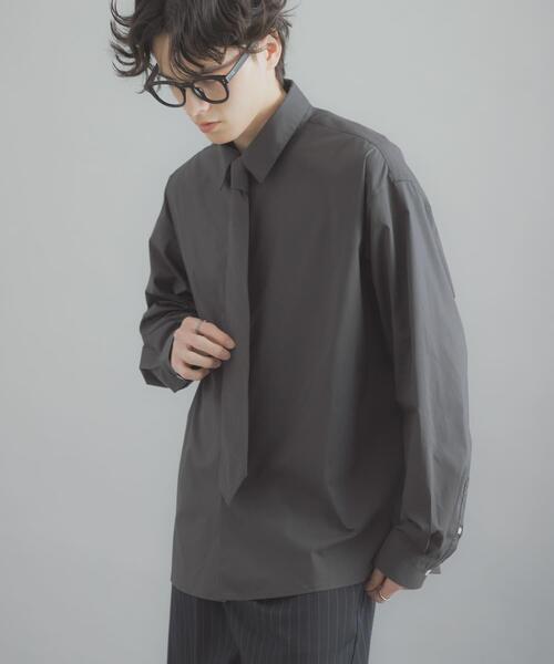 SENSE OF PLACE by URBAN RESEARCH（センスオブプレイスバイアーバンリサーチ）の「レギュラーカラーネクタイシャツ（シャツ/ブラウス・メンズ・チェック/ストライプ/チャコールグレー・MEDIUM/LARGE）」の6枚目の写真