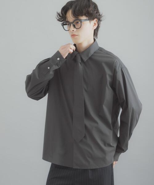 SENSE OF PLACE by URBAN RESEARCH（センスオブプレイスバイアーバンリサーチ）の「レギュラーカラーネクタイシャツ（シャツ/ブラウス・メンズ・チェック/ストライプ/チャコールグレー・MEDIUM/LARGE）」の7枚目の写真