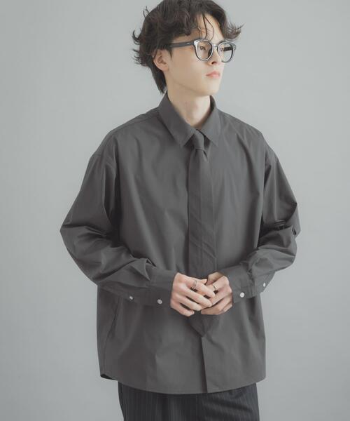 SENSE OF PLACE by URBAN RESEARCH（センスオブプレイスバイアーバンリサーチ）の「レギュラーカラーネクタイシャツ（シャツ/ブラウス・メンズ・チェック/ストライプ/チャコールグレー・MEDIUM/LARGE）」の8枚目の写真