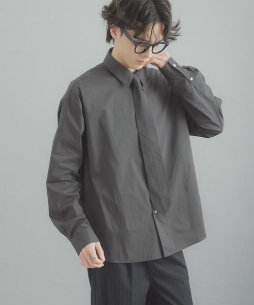 SENSE OF PLACE by URBAN RESEARCH（センスオブプレイスバイアーバンリサーチ）の「レギュラーカラーネクタイシャツ（シャツ/ブラウス・メンズ・チェック/ストライプ/チャコールグレー・MEDIUM/LARGE）」の9枚目の写真