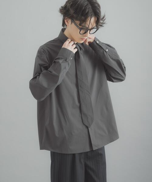 SENSE OF PLACE by URBAN RESEARCH（センスオブプレイスバイアーバンリサーチ）の「レギュラーカラーネクタイシャツ（シャツ/ブラウス・メンズ・チェック/ストライプ/チャコールグレー・MEDIUM/LARGE）」の10枚目の写真