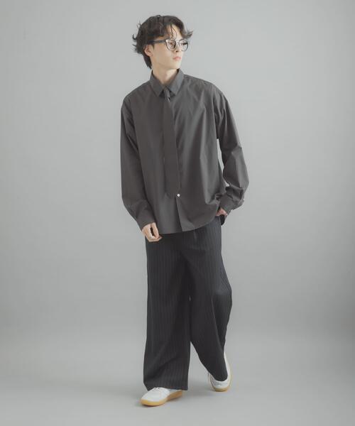 SENSE OF PLACE by URBAN RESEARCH（センスオブプレイスバイアーバンリサーチ）の「レギュラーカラーネクタイシャツ（シャツ/ブラウス・メンズ・チェック/ストライプ/チャコールグレー・MEDIUM/LARGE）」の12枚目の写真