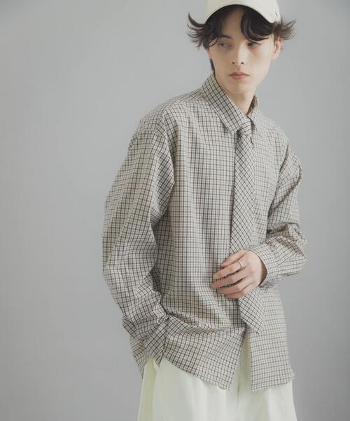 SENSE OF PLACE by URBAN RESEARCH（センスオブプレイスバイアーバンリサーチ）の「レギュラーカラーネクタイシャツ（シャツ/ブラウス・メンズ・チェック/ストライプ/チャコールグレー・MEDIUM/LARGE）」の21枚目の写真