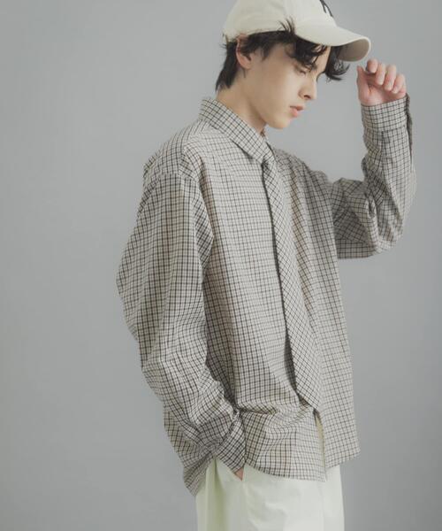 SENSE OF PLACE by URBAN RESEARCH（センスオブプレイスバイアーバンリサーチ）の「レギュラーカラーネクタイシャツ（シャツ/ブラウス・メンズ・チェック/ストライプ/チャコールグレー・MEDIUM/LARGE）」の22枚目の写真