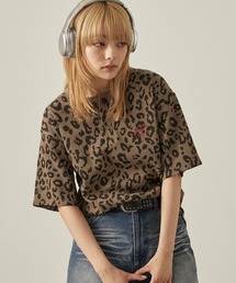 【Snap club】クロップド ワッフル 半袖 ヘンリーネックTシャツ