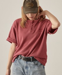 Snap club（スナップクラブ）の「【Snap club】クロップド ワッフル 半袖 ヘンリーネックTシャツ（Tシャツ/カットソー）」