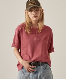 Snap club（スナップクラブ）の「【Snap club】クロップド ワッフル 半袖 ヘンリーネックTシャツ（Tシャツ/カットソー）」