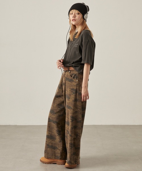 Snap club(スナップクラブ)の「【Snap club】クロップド ワッフル 半袖 ヘンリーネックTシャツ(Tシャツ/カットソー・レディース・スミクロ/ネイビー/ブラウン/レオパード/レッド系・M/L)」の14枚目の写真