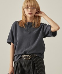 Snap club（スナップクラブ）の「【Snap club】クロップド ワッフル 半袖 ヘンリーネックTシャツ（Tシャツ/カットソー）」
