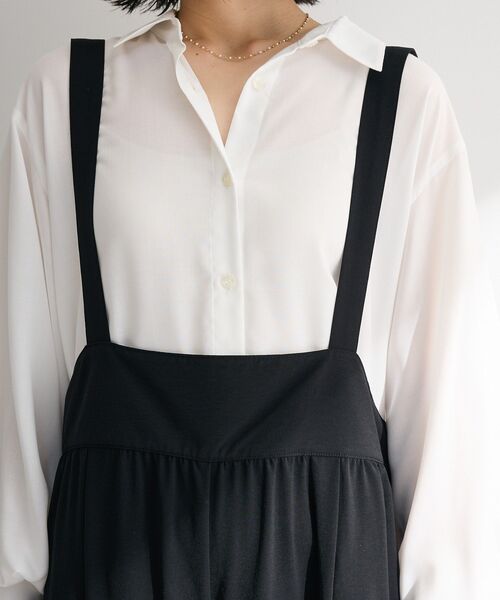 Green　Parks（グリーンパークス）の「スカーチョサロペット（サロペット/オーバーオール・レディース・ベージュ/グレー/ブラック・FREE）」の4枚目の写真