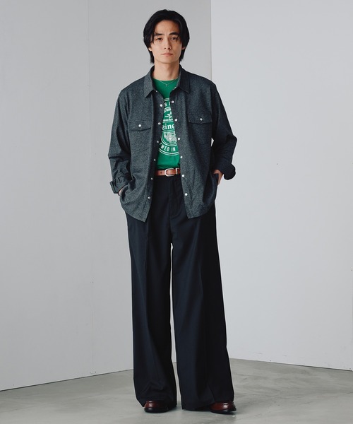 Adoon plain（アドーンプレーン）の「Pique-Like Snap Pocket Shirt / 鹿の子ライクスナップポケットシャツ（シャツ/ブラウス・メンズ・ライトピンク/チャコールグレー・MEDIUM/LARGE）」の6枚目の写真