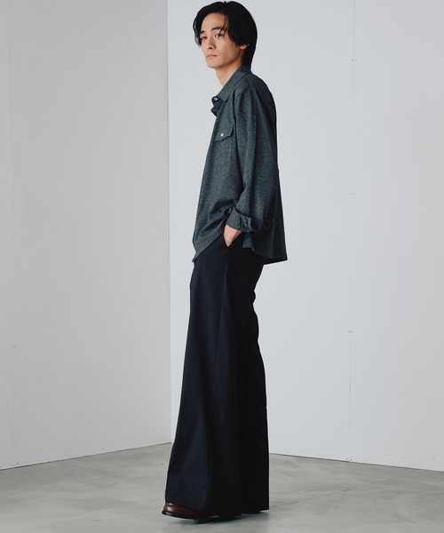 Adoon plain（アドーンプレーン）の「Pique-Like Snap Pocket Shirt / 鹿の子ライクスナップポケットシャツ（シャツ/ブラウス・メンズ・ライトピンク/チャコールグレー・MEDIUM/LARGE）」の7枚目の写真