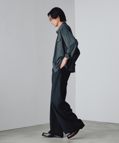 Adoon plain（アドーンプレーン）の「Pique-Like Snap Pocket Shirt / 鹿の子ライクスナップポケットシャツ（シャツ/ブラウス・メンズ・ライトピンク/チャコールグレー・MEDIUM/LARGE）」の8枚目の写真