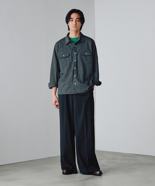 Adoon plain（アドーンプレーン）の「Pique-Like Snap Pocket Shirt / 鹿の子ライクスナップポケットシャツ（シャツ/ブラウス・メンズ・ライトピンク/チャコールグレー・MEDIUM/LARGE）」の9枚目の写真
