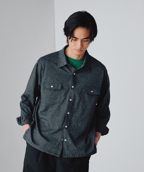 Adoon plain（アドーンプレーン）の「Pique-Like Snap Pocket Shirt / 鹿の子ライクスナップポケットシャツ（シャツ/ブラウス・メンズ・ライトピンク/チャコールグレー・MEDIUM/LARGE）」の16枚目の写真