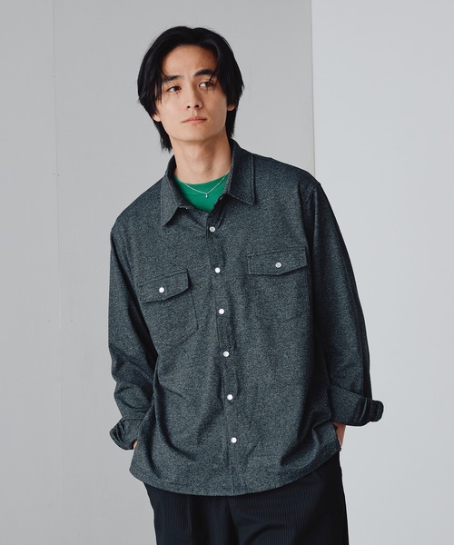 Adoon plain（アドーンプレーン）の「Pique-Like Snap Pocket Shirt / 鹿の子ライクスナップポケットシャツ（シャツ/ブラウス・メンズ・ライトピンク/チャコールグレー・MEDIUM/LARGE）」の17枚目の写真