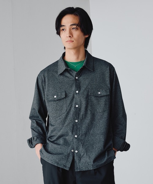 Adoon plain（アドーンプレーン）の「Pique-Like Snap Pocket Shirt / 鹿の子ライクスナップポケットシャツ（シャツ/ブラウス・メンズ・ライトピンク/チャコールグレー・MEDIUM/LARGE）」の18枚目の写真