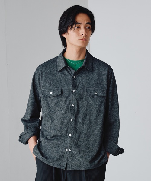 Adoon plain（アドーンプレーン）の「Pique-Like Snap Pocket Shirt / 鹿の子ライクスナップポケットシャツ（シャツ/ブラウス・メンズ・ライトピンク/チャコールグレー・MEDIUM/LARGE）」の21枚目の写真