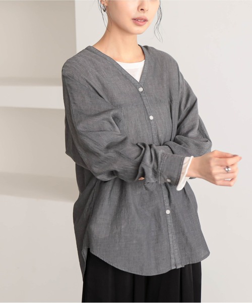 for/c(フォーシー)の「シアーデニムカーデシャツ【サスティナブル】(シャツ/ブラウス・レディース・ライトブルー/グレー・M/L)」の3枚目の写真