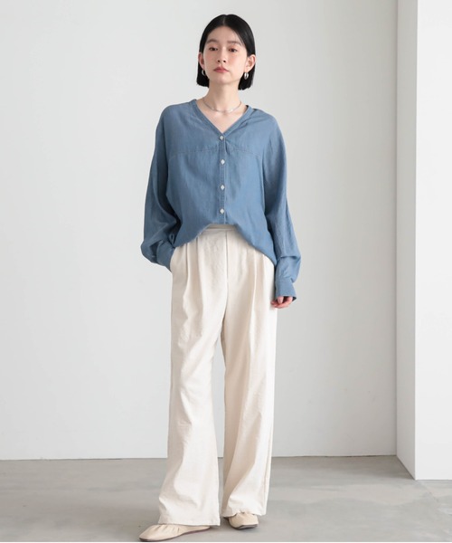 for/c(フォーシー)の「シアーデニムカーデシャツ【サスティナブル】(シャツ/ブラウス・レディース・ライトブルー/グレー・M/L)」の9枚目の写真