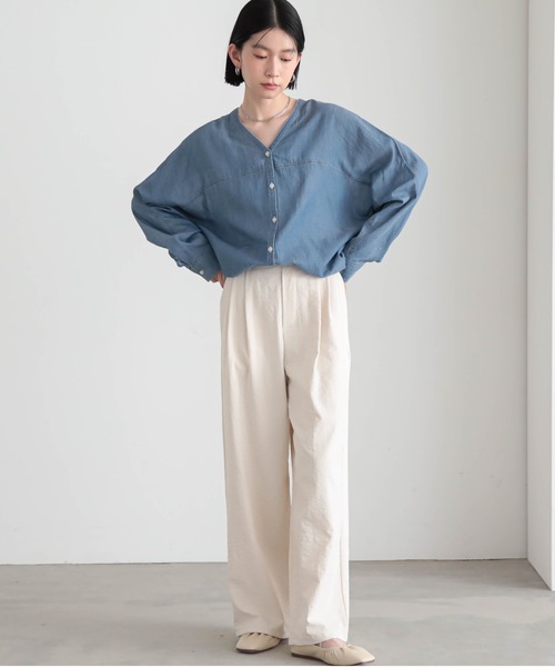 for/c(フォーシー)の「シアーデニムカーデシャツ【サスティナブル】(シャツ/ブラウス・レディース・ライトブルー/グレー・M/L)」の10枚目の写真
