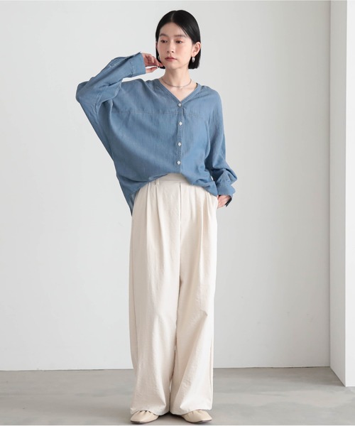 for/c(フォーシー)の「シアーデニムカーデシャツ【サスティナブル】(シャツ/ブラウス・レディース・ライトブルー/グレー・M/L)」の12枚目の写真