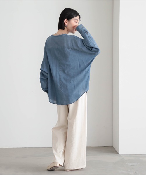 for/c(フォーシー)の「シアーデニムカーデシャツ【サスティナブル】(シャツ/ブラウス・レディース・ライトブルー/グレー・M/L)」の13枚目の写真