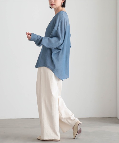 for/c(フォーシー)の「シアーデニムカーデシャツ【サスティナブル】(シャツ/ブラウス・レディース・ライトブルー/グレー・M/L)」の14枚目の写真