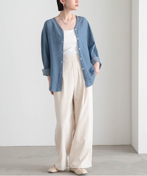 for/c(フォーシー)の「シアーデニムカーデシャツ【サスティナブル】(シャツ/ブラウス・レディース・ライトブルー/グレー・M/L)」の15枚目の写真