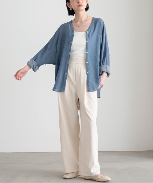 for/c(フォーシー)の「シアーデニムカーデシャツ【サスティナブル】(シャツ/ブラウス・レディース・ライトブルー/グレー・M/L)」の16枚目の写真