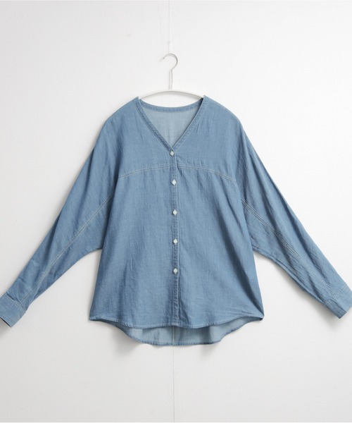 for/c(フォーシー)の「シアーデニムカーデシャツ【サスティナブル】(シャツ/ブラウス・レディース・ライトブルー/グレー・M/L)」の20枚目の写真