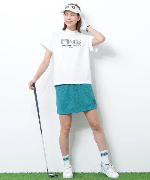 PING(ピン)の「【PING APPAREL】アップリケ半袖ハイネックシャツ <NATIVE> (LADIES)(Tシャツ/カットソー・レディース・ブルー/ネイビー/ベージュ/ホワイト・M/S/L/LL)」の9枚目の写真